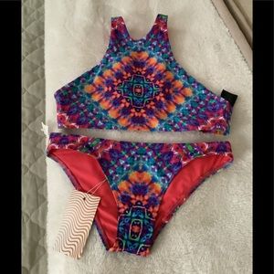 KikiRio Bikini colorful size Small bright colors NWT 48$ for 2 piece set…